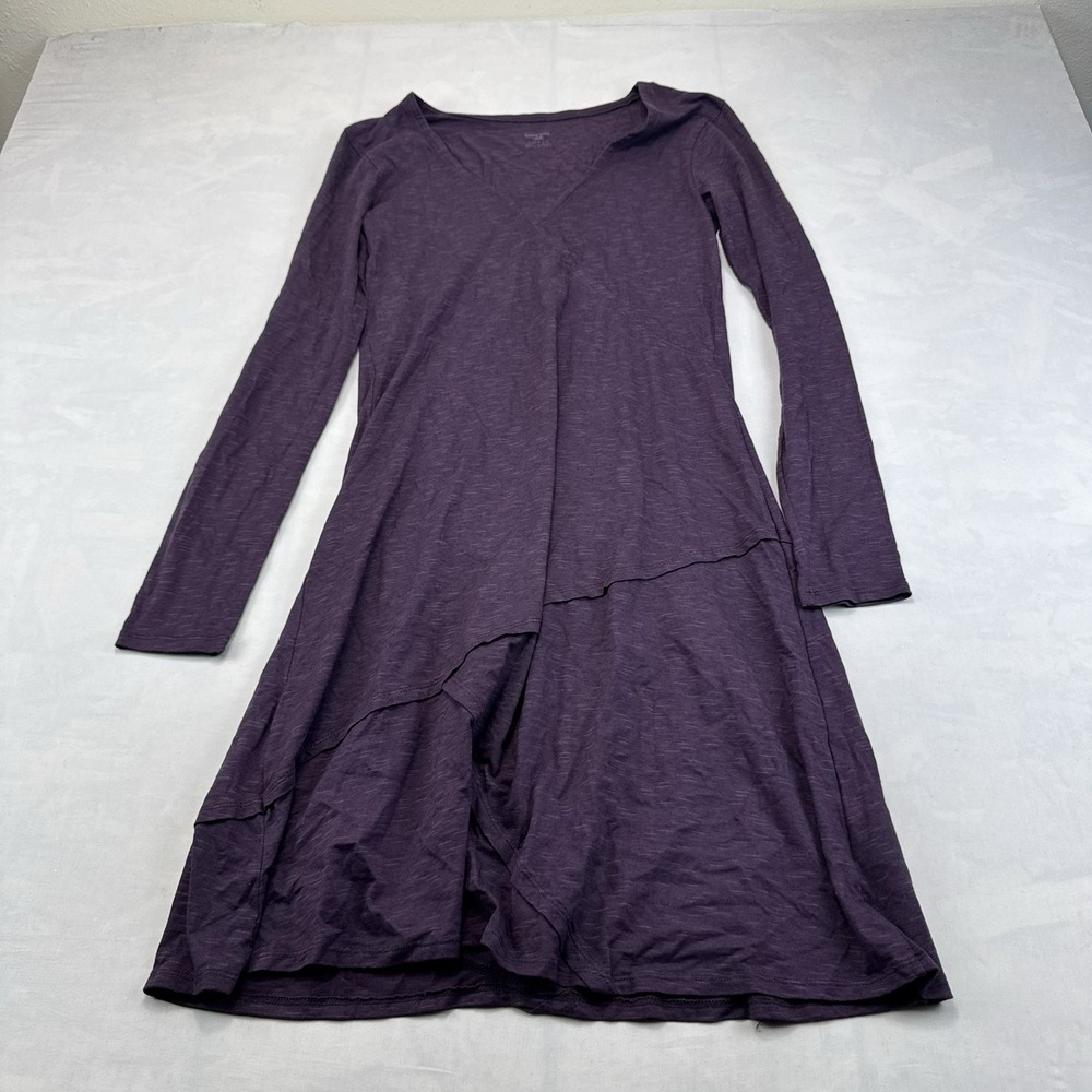 Horny Toad Womens Size S Purple Long Sleeve VNeck Tunic Dress Layered Hem